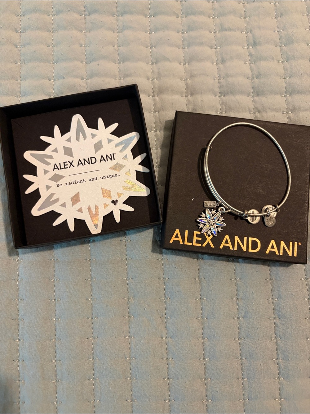 Alex and Ani Silver Snowflake Bangle Bracelet - Silver